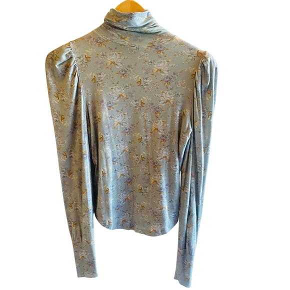 LOVESHACKFANCY Vienna Turtleneck Top in Sky Gray XS - Picture 6 of 9